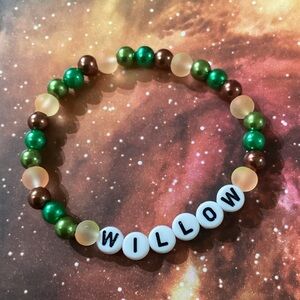 Taylor Swift-Inspired Glow-in-the-Dark “WILLOW” Bracelet (with brown accent)